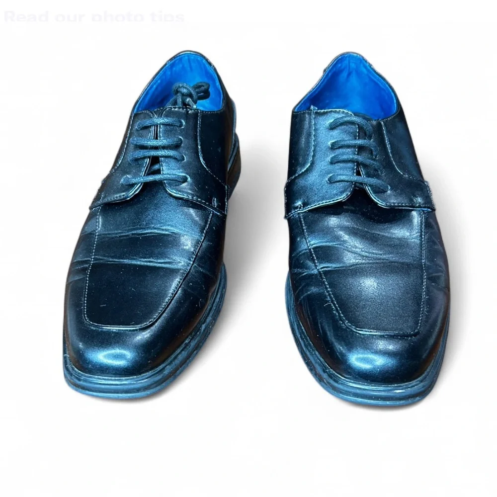 PERRY ELLIS PORTFOLIO Black Oxfords Men’s Shoes 9.5 Ultra Foam Good Condition